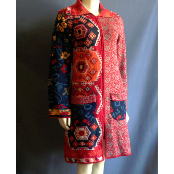 paparazzi Jackets & Blazers - Paparazzi Aztec Mixed Pattern Sweater Coat S